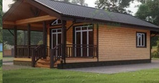 Проект одноэтажного дома из бруса с террасой - Строительство в Туймазах от Строй-Тмз от 137475 руб.